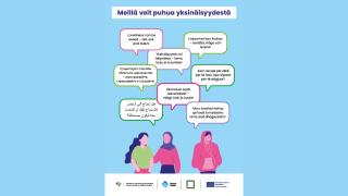 Kolme piirroshenkilöä puhuvat yksinäisyydestä.