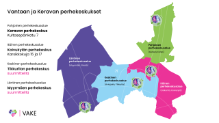 Perhekeskuksen aluekartta