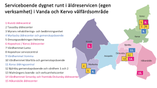 Serviceboende gygnet runt i äldreservicen (egen verksamhet) i Vanda och Kervo välfärdsområde